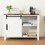 Drawer dresser cabinet,Sideboard,bar cabinet,Buffet server console,table storge cabinets,Slide the barn door,four drawers,Metal handle,for Dining Room,Living Room,bedroom,Kitchen Hallway,Brown +white