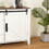 Drawer dresser cabinet,Sideboard,bar cabinet,Buffet server console,table storge cabinets,Slide the barn door,four drawers,Metal handle,for Dining Room,Living Room,bedroom,Kitchen Hallway,Brown +white