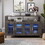 DrawerDresser cabinet,barcabinet,BuffetSideboard,StorageCabinet,Buffet Server Console Tablestorge,changhong glass door,toughened glass shelf,forDining Room,Living Room,KitchenHallway,color:gray