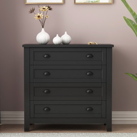 Drawer Dresser Cabinet, Bar Cabinet, Storge Cabinet, Lockers, Retro Shell-Shaped Handle, Can be Placed in The Living Room, Bedroom, Dining Room, Black