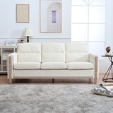 Comfortable Solid Wood Three-Seater Sofa - Soft Cushions, Durable and Long-Lasting, 79.5