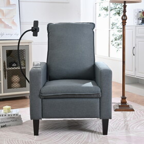 Recliner Chairs for Adults, Adjustable Recliner Sofa with Mobile Phone Holder & Cup Holder, Modern Reclining Chairs Fabric Push Back Recliner Chairs for Living Room, Bedroom, Gray P-W680131613