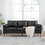 Small Sofa Couch 76.97 in . Black 3 Seat Comfy Couches for Living Room, Mid Century Modern Couch with iron wood structure, Soft Cushion Sofa for Home/Office/Apartment W68058491