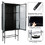 Retro Style Fluted Glass High Cabinet Storage Dual Doors Three Detachable Wide Shelves Enclosed Dust-free Storage for Living Room Bathroom Dining Room Kitchen Room Entryway,BLACK W68743734
