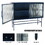 Double Tampered Glass Door Storage Cabinet with Adjustable Shelf and Feet Cold-Rolled Steel Tempered Glass Sideboard Furniture for Living Room Kitchen Blue Color W68766567
