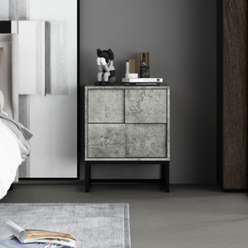 2 Drawer Nightstand,geometric elements,cement grey,for bedroom, living room and study W68849638
