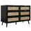 Modern 6 Drawer Dresser Wood Cabinet (Black) W68894717