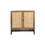 Set of 2, Natural rattan, 2 door cabinet, with 1 Adjustable Inner Shelves, rattan, Accent Storage Cabinet
