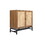 Set of 2, Natural rattan, 2 door cabinet, with 1 Adjustable Inner Shelves, rattan, Accent Storage Cabinet