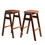 3 PCS Pub Dining Set Retro Bar Table Rubber Wood Stackable Backless High Stool for 2 with Shelf and Hooks for Home Bar Small Space W69165658