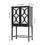 Wine Cabinet Solid Rubber Wood Rack Double Mirror Door Bar Cabinet Kitchen Organizer with Glass Holder Sideboard for Dining Room W69165659