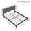 Queen Size Upholstered Platform Bed Linen Bed Frame with Lights Square Stitched Adjustable Headboard Strong Bed Slats System No Box Spring Needed Grey W69167512
