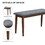 2PCS Upholstered Benches Retro Upholstered Bench Solid Rubber Wood for Kitchen Dining Room Grey and Walnut Color W69177437