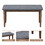 2PCS Upholstered Benches Retro Upholstered Bench Solid Rubber Wood for Kitchen Dining Room Grey and Walnut Color W69177437