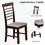 2 PCS Retro Dining Chair Rustic Rubberwood Dining Upholstered Chair with High Backrest Cushion for Small Space Kitchen Cream and Dark Cappuccino W69177446