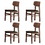 5 Pieces Dining Table Set 1 Dining Table and 4 Chairs Rustic Retro Solid RubberWood Table and Breakfast Upholstered Stools for Home Kitchen Dining Room W691S00001