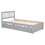 Wooden Twin Size Platform Bed Frame with Trundle for Grey Color W697121853