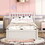 Wooden Twin Size Platform Bed Frame with Trundle for White Washed Color W697121854