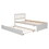 Wooden Twin Size Platform Bed Frame with Trundle for White Washed Color W697121854