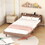 Twin Size Platform Bed Frame with Headboard for Walnut Color W697123299