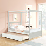 Full Bed with Twin Trundle for White Color W69740997