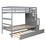 Bunk Beds Twin over Twin Stairway Storage function Gray W697S00010