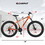 S26109 Elecony 26 inch Fat Tire Bike Adult/Youth Full Shimano 21 Speed Mountain Bike, Dual Disc Brake, High-Carbon Steel Frame, Front Suspension, Mountain Trail Bike, Urban Commuter City Bicycle