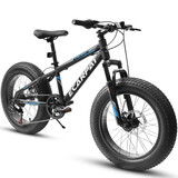 A20316 20 inch Fat Tire Bike Adult/Teen Full Shimano 7 Speed Mountain Bike, Dual Disc Brakes, High Carbon Steel Frame, Front Suspension, Mountain Dirt Bike, Fat Tire Bike W709P185464