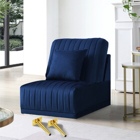 Blue armless single sofa, not sold separately, needs to be combined with other parts or multiple seats. W714110583