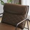 Accent Chair and Ottoman Set, Leisure Armchair with Metal Frame and Lattice Back, Footstool for Living Room, Lounge, Dark Brown Color, Set of 2, Footrest Come as Extra Piece W714111138
