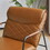 Accent Chair with Ottoman,Faux Leather Living Room Chair,Upholstered Single Sofa Chair Set with Metal Legs, Lattice Stitching Back Lounge Chair with Footrest, Orange W714111142