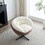 Leisure Chair 360 Degree Swivel Cuddle Barrel Accent Sofa Chairs, Round Armchairs with Wide Upholstered, Fluffy Seat Cushion and Back, Two Tone ( Brown and White ) W714111163