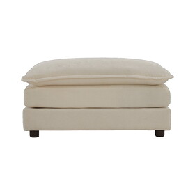 Chenille Fabric Ottomans Footrest to Combine with 2 Seater Sofa, 3 Seater Sofa and 4 Seater Sofa, Beige W714113421