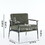 Upholstered Mid Century Lounge Chair Reading Armchair Chenille Fabric Arm Chair with Metal Frame, Accent Chair for Living Room, Green W714119416