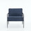 Chenille Fabric Armchair, Retro Leisure Accent Chair with Extra Soft Padded and Cushion, Reading Arm Chair with Black Metal Frame, Blue W714119417