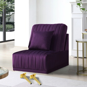 Purple sofa without armrests, not sold separately, needs to be combined with other parts or multiple seats. W71443058