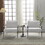 Modern Chic Accent Chair with Metal Frame, Upholstered Chenille Living Room Chair with Removable Seat and Back Cushion, Comfy Reading Chair for Bedroom, White W714P152191