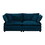 Armless Deep Seat 2 Seater Chenille Fabric Sofa to Combine with Alternative Arms and Single Armless Sofa, Blue Chenille