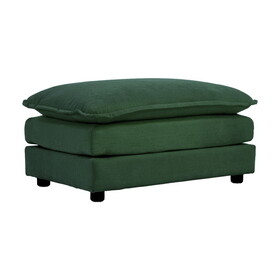 Chenille Fabric Ottomans Footrest to Combine with 2 Seater Sofa, 3 Seater Sofa and 4 Seater Sofa, Green Chenille W714P152286