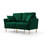 2-Seater Sofa Couch with Channel Tufted on Back and Seat Cushions, Two Throw Pillows, Velvet Green W714S00008