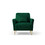 3 Pieces Sectional Sofa Set for Living Room, Velvet Tufted Couch Sofa Armchair with Metal Legs, 2 Piece Single Chair + 2-Seater Sofa, Furniture Set, Green W714S00046