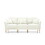 Contemporary Velvet Upholstered 3 Seater Sofa with Deep Channel Tufting and Gold Metal Legs, Cream W714S00089