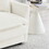 Mid-Century Couch 3-Seater Sofa with 2 Armrest Pillows and 3 Toss Pillows, Couch for Living Room White Chenille W714S00274