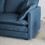 Chenille Two-Seater Sofa with 1 Footrest, 2 Seater L-Shaped Sectional with Ottoman,Loveseat with Ottoman for Small Living Space,Blue Chenille W714S00310