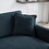 Chenille Two-Seater Sofa with 1 Footrest, 2 Seater L-Shaped Sectional with Ottoman,Loveseat with Ottoman for Small Living Space,Blue Chenille W714S00310