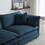 Chenille Two-Seater Sofa with 1 Footrest, 2 Seater L-Shaped Sectional with Ottoman,Loveseat with Ottoman for Small Living Space,Blue Chenille W714S00310