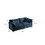 Chenille Two-Seater Sofa with 1 Footrest, 2 Seater L-Shaped Sectional with Ottoman,Loveseat with Ottoman for Small Living Space,Blue Chenille W714S00310