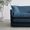 Mid-Century Couch 3-Seater Sofa with 2 Armrest Pillows and 3 Toss Pillows, Couch for Living Room Blue Chenille W714S00315