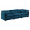 Mid-Century Couch 3-Seater Sofa with 2 Armrest Pillows and 3 Toss Pillows, Couch for Living Room Blue Chenille W714S00315