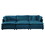 3-Piece Upholstered Sofa, Living Room Sectional Sofa Set Sofa Couches Set, Deep Seat Sofa for Living Room Apartment, 1+3 Seat Blue W714S00316